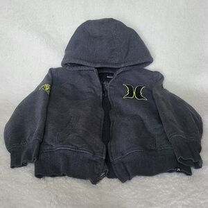 Hurley Charcoal Hoodie Jacket with Neon Accents